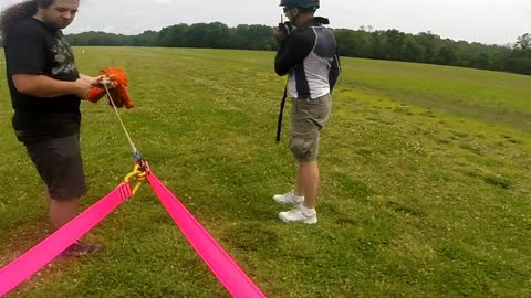 Tow during paragliding training