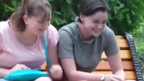 Two girls reaction in boys going//shoking girl