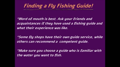 Finding a Fly Fishing Guide!