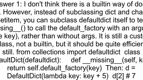 Python dict with default value based on key