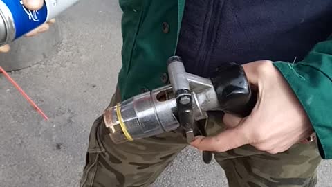 Lubricating LPG nozzle #1.