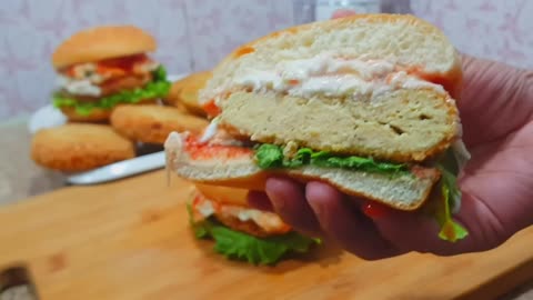 Homemade chicken burger patty recipe | Frozen chicken patty recipe | Kitchen with Shama Abdul Rehman