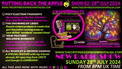 ***NEW SHOW PROMO*** 'WINDS OF CHANGE' SHOW 62 Putting Back The Apple Sun 28 Jul '24 from 8pm UK time
