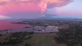 Stunning drone footage of erupting Chilean Volcano