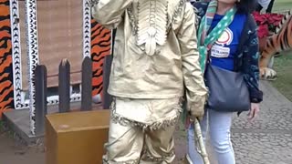 gold man in Baguio Philippines.