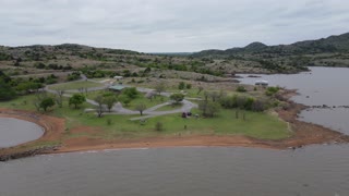 Great Plains State Park Oklahoma | DJI Mavic Air 2 Dronie | Lake Side Camp Site | A boy and his dog!