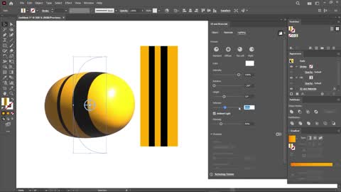 illustrator design 3d little bee 2