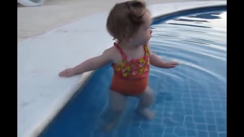 Funny Videos For Kids - Funny BABY try to get the swimming POOL