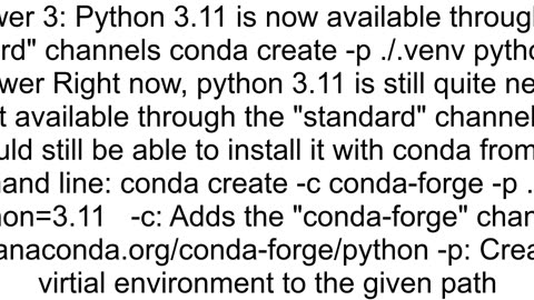 How to pick python 311 as a conda environment in vs code