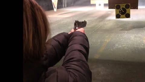 MY WIFE Shooting my 1911 sig 45 ACP In slow mo