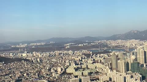 The outside view from the airplane in seoul