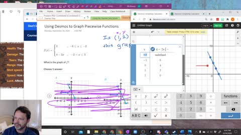 Checking Points on Piecewise Functions with Desmos