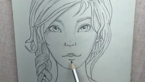 Pencil Magic: Sketching the Elegance of a Girl.
