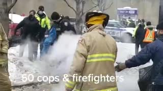 Ottawa- Fire Fighters are putting out Bonfires