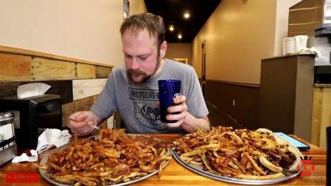 Monster Chili Dog and Fries Challenge | ManVFood | Chili Love