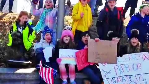 KIDS IN NEW YORK PROTEST MASK MANDATES. These kids are our future leaders… Thank God