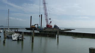 Hurrican Hannah | Small Work Boat Moving Around Barge | SHORT