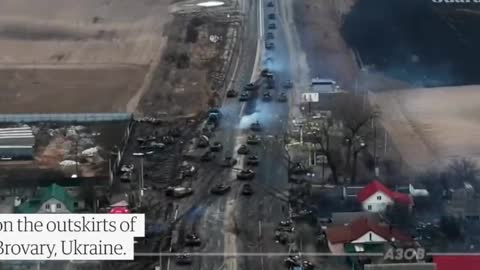 Russian Tank Convoy Ambushed by Ukrainians on the Way to Kyiv