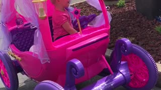 Girl In Princess Power Wheels Car Orders Toy At A Drive Thru