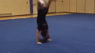 Blue mat back tuck faceplant