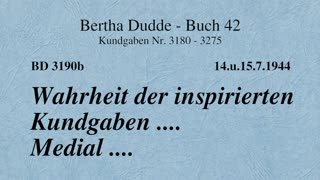 BD 3190B - WAHRHEIT DER INSPIRIERTEN KUNDGABEN .... MEDIAL ....