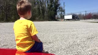 Excited Son Greets Dad Coming Home