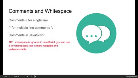 Lesson 5. JavaScript Comments Coding lecture by Sir Laurence Svekis