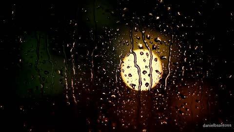 Rain Sounds For Sleeping - Sleeping instantly - rain at night seen through the window