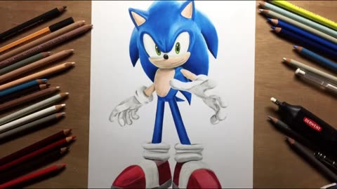 07 Drawing Sonic The Hedgehog - Timelapse