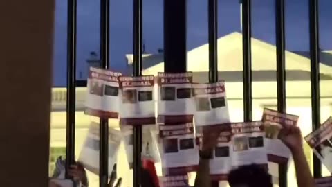 Dangerous Democrats chant "F@#% Joe Biden" at fence of the White House