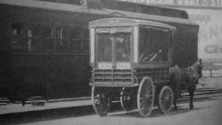 Street Mail Car & Mail Wagon, United States Post Office (1903 Original Black & White Film)