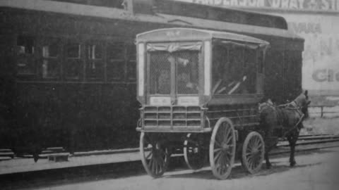 Street Mail Car & Mail Wagon, United States Post Office (1903 Original Black & White Film)