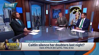 Caitlin Clark, Iowa defeat LSU in Elite 8, Angel Reese emotional postgame WBB FIRST THINGS FIRST