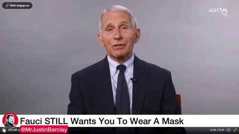 Fauci STILL Wants You To Wear A Mask
