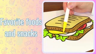 Bold & Easy Food & Snacks Coloring Book- Sushi, Birthday Cake, Pancakes and More