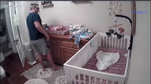 Dad Catches Baby Rolling Off Changing Table