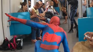 Spiderman on the Subway