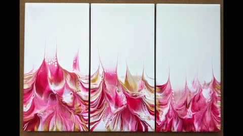 3 PINKIES - Paint Pouring Dip - Acrylic Pouring - Abstract Art