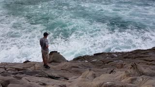 Nearly Got Caught By Big Wave While In Dangerous Fishing Area