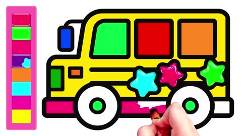 Drawing and Coloring for Kids - How to Draw School Bus