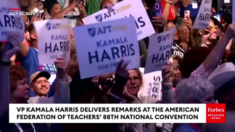 Vice President Kamala Harris Thanks The American Federation Of Teachers Union For Endorsing Her