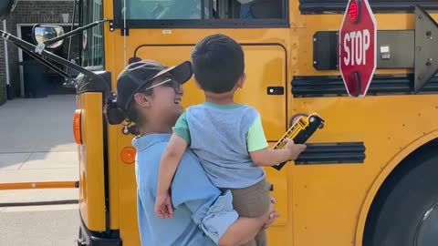 Little boy waves at school bus every morning. Driver surprises him one day