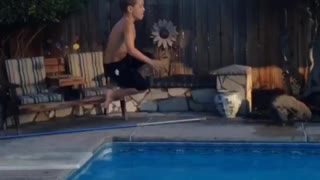 Dad Breaks Kid's Diving Board In Epic Pool Fail