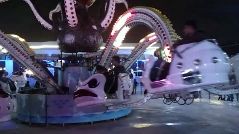 Giant Octopus Ride at Joyland Theme park.