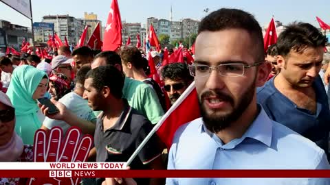 Turkey coup: Massive Istanbul rally hails Erdogan - BBC News