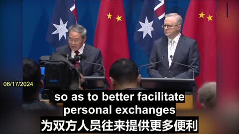 Chinese Premier Li Qiang Announces a Series of Policies Towards Australia