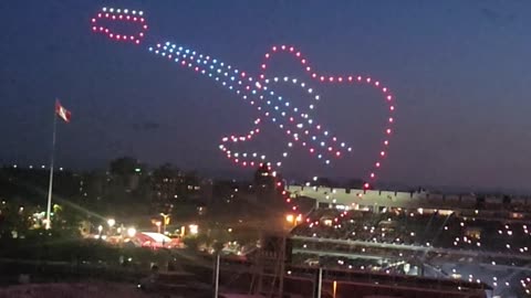 Laser Light Show , Drone Makes Guitar In Biggest Stampede in Calgary