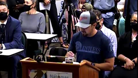 Father speaks out at the Natomas Unified School District school board meeting
