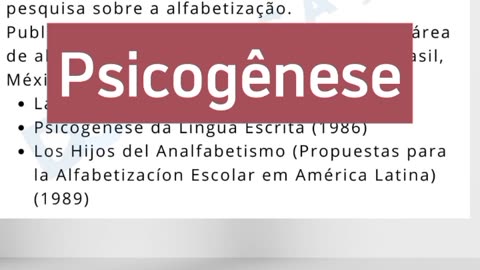 Alfabetização Segundo Emília Ferreiro