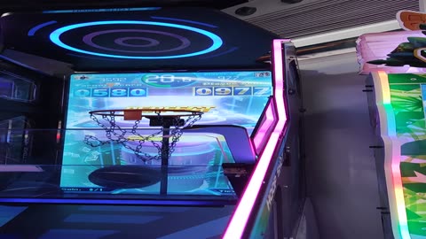 Playing at Basketball Arcade